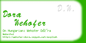 dora wehofer business card